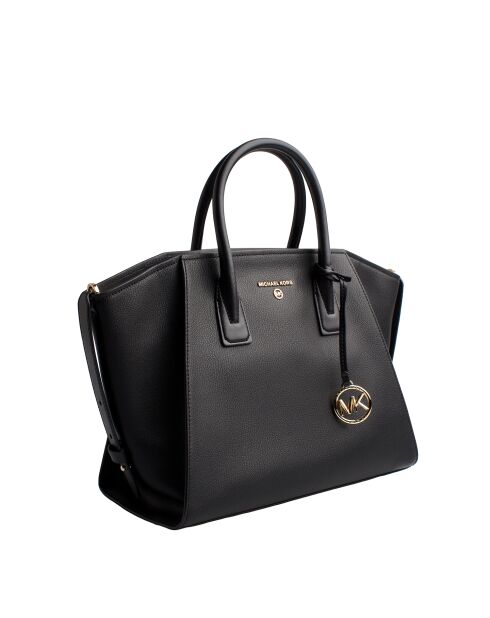 Bolso Avril de piel negra - 43,2x23,5x17,8 cm