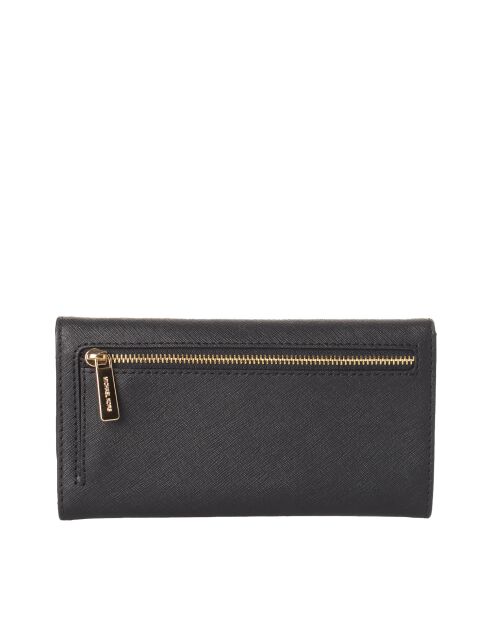 Portefeuille long en cuir Jet Set Travel noir - 19,7x9,5 cm