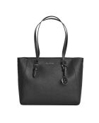 Bolso 3 en 1 Charlotte de piel negra, 28 x 34 x 9 cm