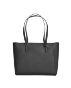 Bolso 3 en 1 Charlotte de piel negra, 28 x 34 x 9 cm