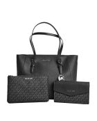 Bolso 3 en 1 Charlotte de piel negra, 28 x 34 x 9 cm