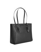 Bolso 3 en 1 Charlotte de piel negra, 28 x 34 x 9 cm