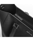 Bolso 3 en 1 Charlotte de piel negra, 28 x 34 x 9 cm