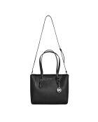 Bolso 3 en 1 Charlotte de piel negra, 28 x 34 x 9 cm