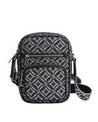 Bolso de hombro Jet Set mediano negro/plateado - 14x19 x5 cm