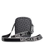 Bolso de hombro Jet Set mediano negro/plateado - 14x19 x5 cm