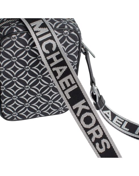 Bolso de hombro Jet Set mediano negro/plateado - 14x19 x5 cm