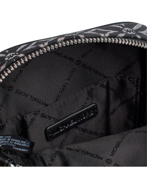 Bolso de hombro Jet Set mediano negro/plateado - 14x19 x5 cm