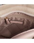 Bolso pequeño Mirella con logotipo de la firma rosa beige - 24x19x9,5 cm