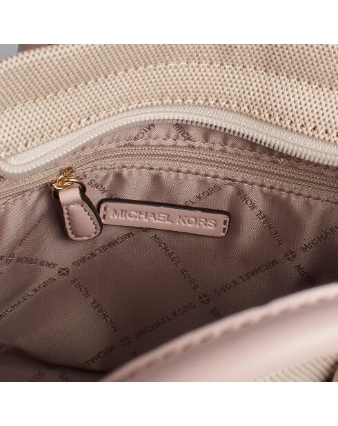 Bolso pequeño Mirella con logotipo de la firma rosa beige - 24x19x9,5 cm