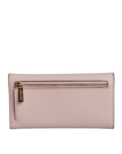 Portefeuille long en cuir Jet Set Travel rose - 19.7x9.5 cm
