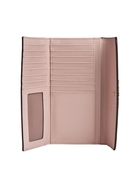 Portefeuille long en cuir Jet Set Travel rose - 19.7x9.5 cm