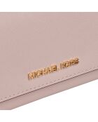 Portefeuille long en cuir Jet Set Travel rose - 19.7x9.5 cm