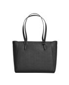Bolso 3 en 1 Charlotte de piel negra, 28 x 34 x 9 cm