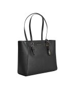 Bolso 3 en 1 Charlotte de piel negra, 28 x 34 x 9 cm