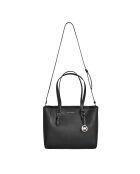 Bolso 3 en 1 Charlotte de piel negra, 28 x 34 x 9 cm