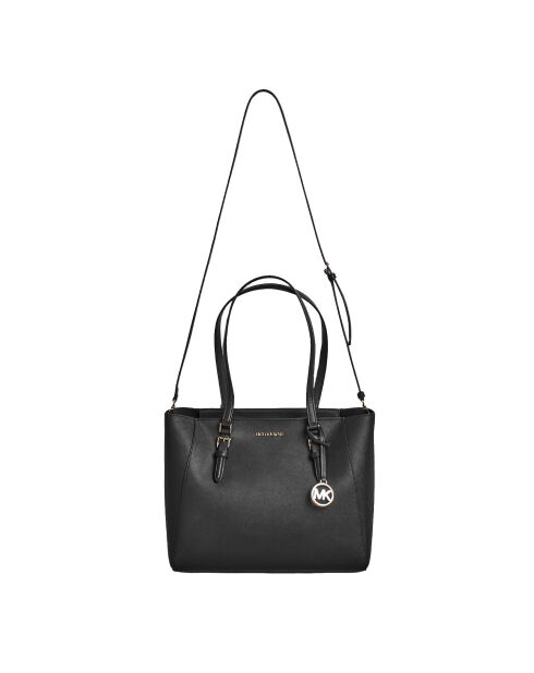 Bolso 3 en 1 Charlotte de piel negra, 28 x 34 x 9 cm