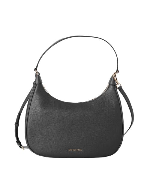 Bandolera de piel negra 35R3G4CH3L - 33x9x22 cm