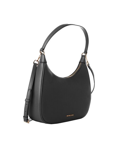 Bandolera de piel negra 35R3G4CH3L - 33x9x22 cm