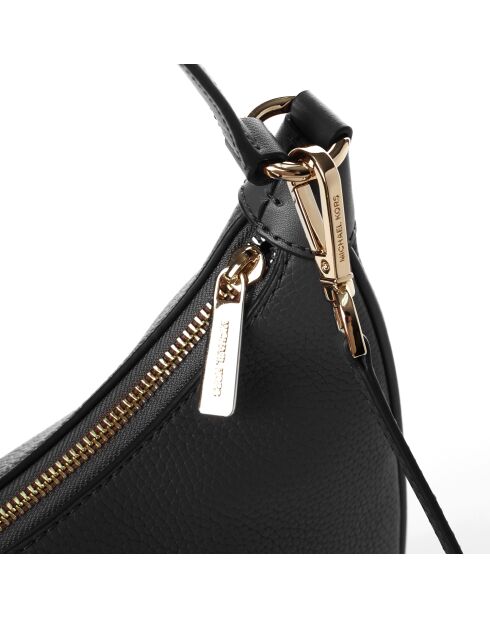 Bandolera de piel negra 35R3G4CH3L - 33x9x22 cm