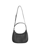 Bandolera de piel negra 35R3G4CH3L - 33x9x22 cm