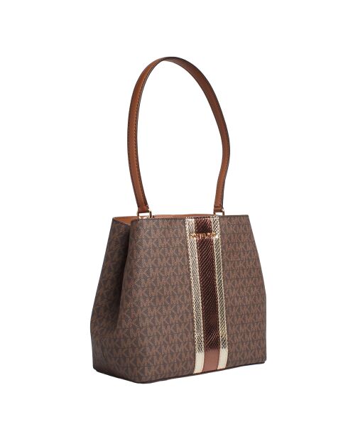 Bolso de hombro marrón Pratt Medium Signature - 26x22x12 cm