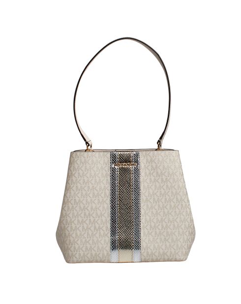 Bolso de hombro Pratt Medium Signature beige - 26x22x12 cm