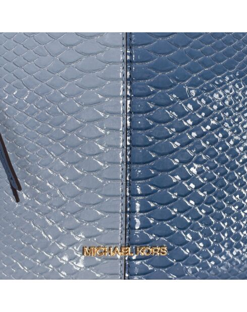 Bandolera imitación piel de serpiente 38S3G7LC8E azul - 28x17x7 cm