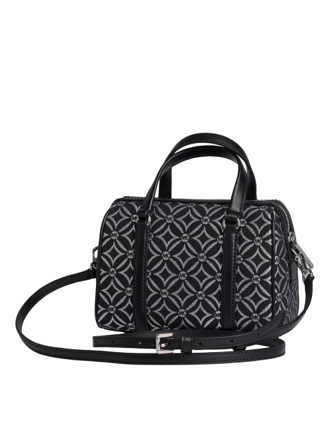 Bolso de mano pequeño Jet Set Travel Duffle negro/plateado - 20x14,5x10 cm