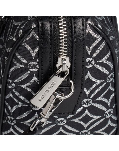 Bolso de mano pequeño Jet Set Travel Duffle negro/plateado - 20x14,5x10 cm