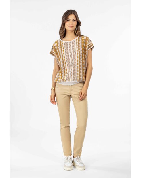 Beigefarbene Baumwollhose Zach