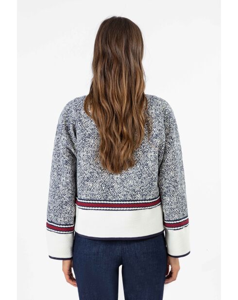 Casey blaue gesteppte Jacquard-Baumwolljacke