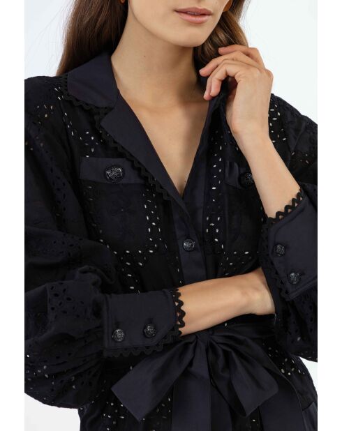 Vestido Judy de algodón con bordado inglés