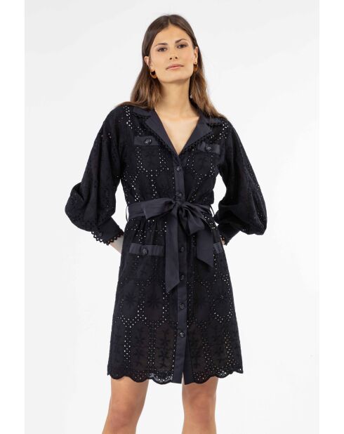 Vestido Judy de algodón con bordado inglés