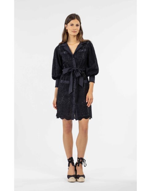 Vestido Judy de algodón con bordado inglés