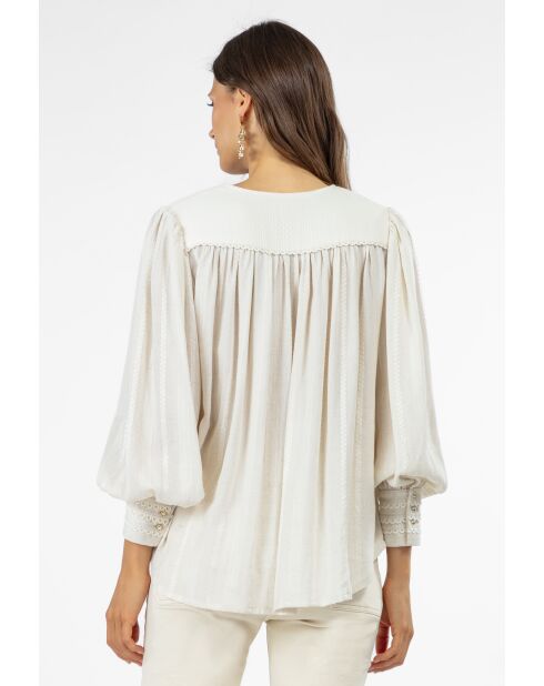 Strukturierte Bluse Avery in Beige