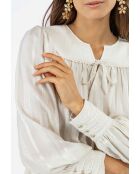 Blusa Avery beige texturizada