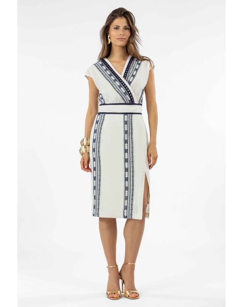 Baumwollkleid Tatia mit aztekischer Stickerei