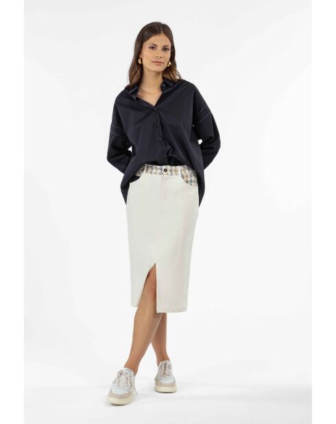 Bolton Baumwollrock aus Natur/Tweed