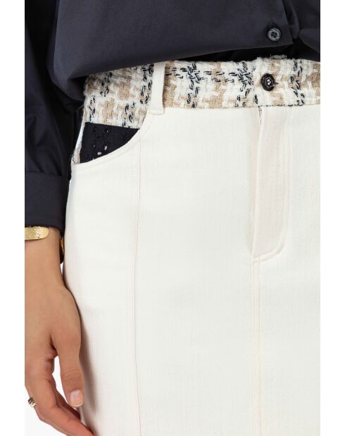 Bolton Baumwollrock aus Natur/Tweed