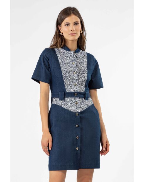 Kristen Jeans-/Jacquardkleid aus Baumwolle