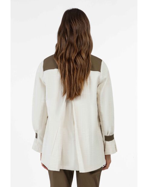 Veste en coton Shane kaki/ecru brut