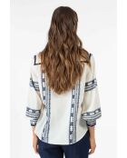 Blusa Coleen de algodón con bordado azteca