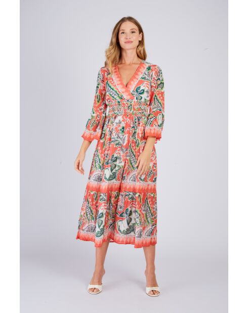 Robe en coton Paris pêche