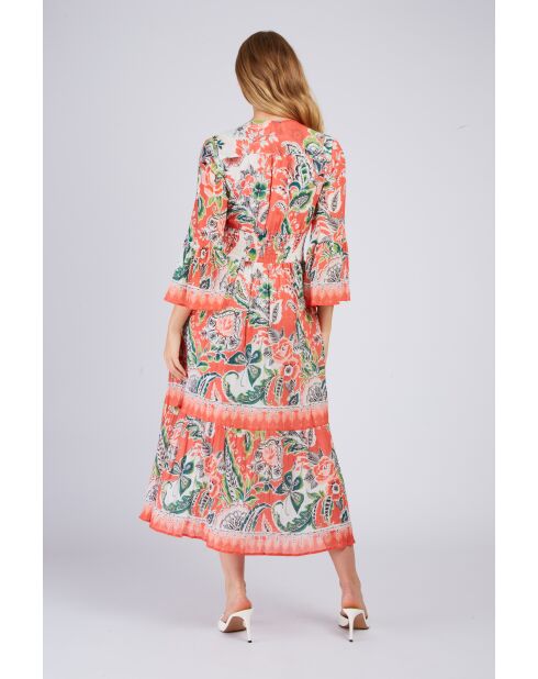 Robe en coton Paris pêche