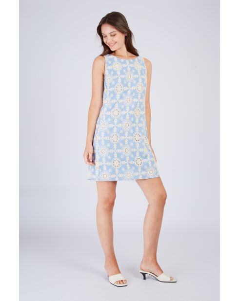 Robe en coton Carmen bleu ciel