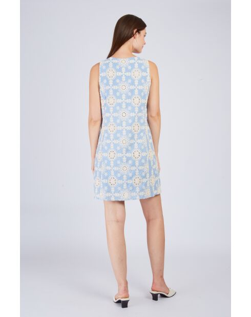 Robe en coton Carmen bleu ciel