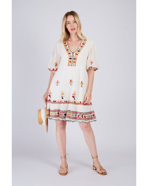 Robe en coton Chrysla écrue