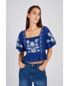 Blaue Baumwollbluse Barcelona