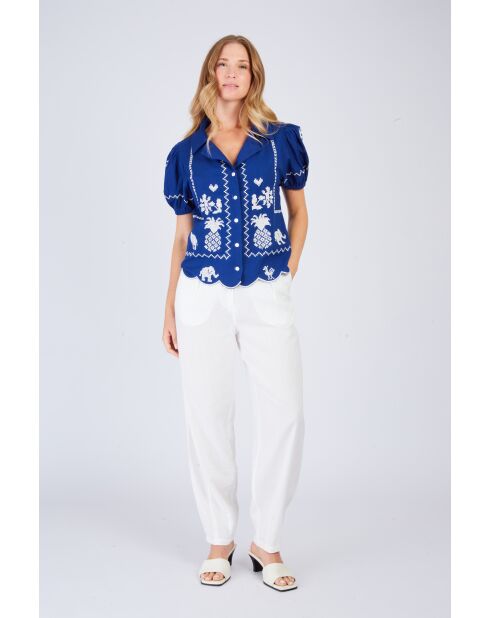 Blouse en coton Barth bleue